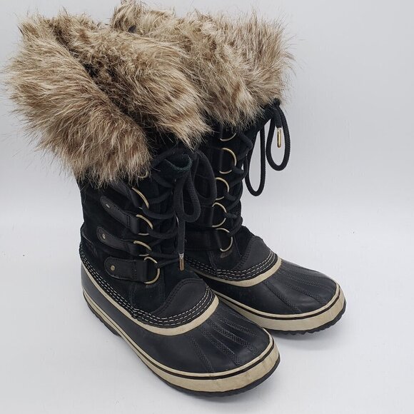 Sorel Joan of Arctic Faux Fur Lace Up Women’s Size 9 Winter Snow Boots 40135 - Picture 1 of 10